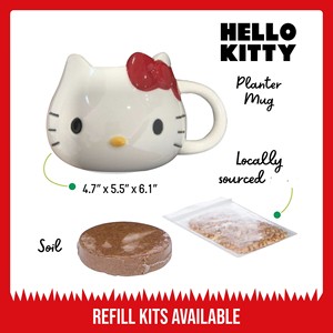 Kit de culture d'herbe pour chat Hello Kitty Mélange organique pour vitamines pour chat de compagnie Comprend des pots en forme de chien pour une utilisation dans le jardin - Product Image 3