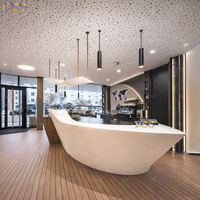 Café Boutique Bar Unique Cool Design Solide Surface Blanc Intérieur Resort Club Hôtel Restaurant Croisière Café Thé Bar Comptoir