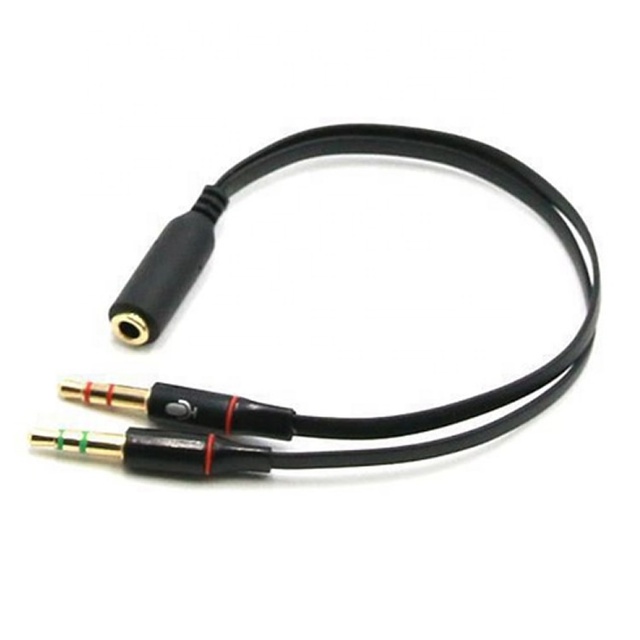 Stereo AUX  Cable Jack 1 Female to 2 Male Y Mic Splitter Earphone Microphone Audio Adapter 2 in 1 Cable 3.5mm