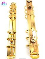 Alta calidad, oro, 225mm, 6 anillos, carpeta de Clip de papel de Metal grande, mecanismo de anillo personalizado en forma de O para accesorios de carpeta de archivos