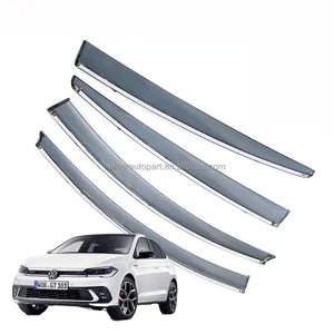 Door Wind Deflectors For 2012 2019 Vw Polo 3 9N3 Side Window Visors Sun Rain Guards Smoked/Black Color Acrylic Pc Material