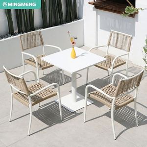 Silla plegable de comedor al aire libre de diseño moderno, venta al por mayor, muebles de jardín de aluminio, patios, restaurantes, parques, elegante Silla de ratán - Product Image 4