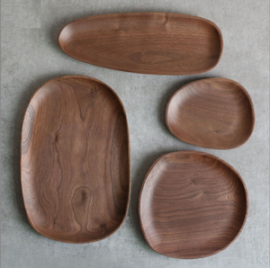 Plateau de nourriture de fruits secs en bois irrégulier - Product Image 2