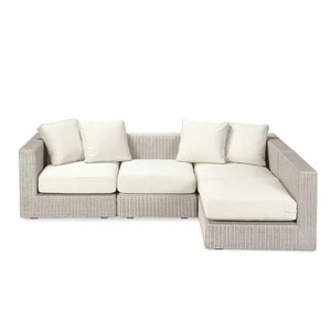 Conjunto de Muebles de Exterior Cómodos de Ratán, Resistentes a la Intemperie, con Cojines Lavables, Mesa de Centro, Seccionales, para Hotel o Villa - Product Image 6