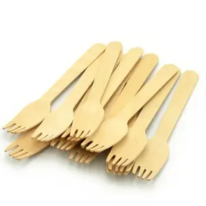 Set di posate eco-friendly posate usa e getta in legno include forchette, coltelli e cucchiai di prima qualità posate in legno di betulla