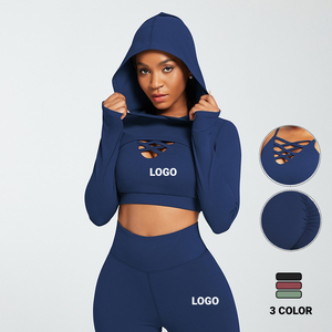 طقم رياضي نسائي من ثلاث قطع من HEXIN بشعار مخصص، لون موحد، سريع الجفاف، مرن، أزياء صيفية للتمارين الرياضية - Product Image 1