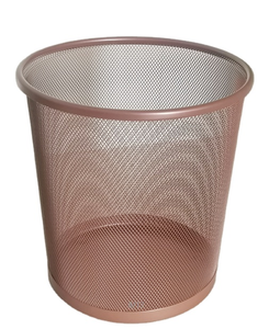 ถังขยะตาข่ายทรงกลมแบบเปิดด้านบน ตะกร้าขยะโลหะทรงกลมสีโรสโกลด์ - Product Image 3