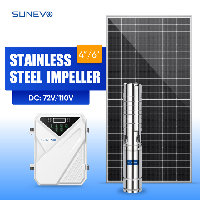 Sunevo Solar Submersible Water Pump DC 72V 110V Controller Solar Powered Water Well Pump for Agriculture Irrigation