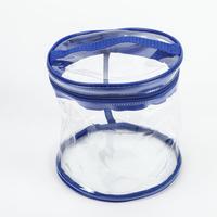 Pochette de maquillage transparente en PVC avec logo personnalisé en gros, pochette à cosmétiques en vinyle transparent à la mode, fermeture à glissière, voyage de dessin animé pour la toilette