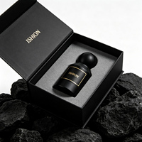 Flacon de parfum vide en verre de luxe, rond, transparent, noir, avec pompe à pression, capacité 30ml, 50ml, 100ml, avec couvercle noir
