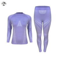 Sous-vêtements thermiques sans couture ajustés taille européenne pour le cyclisme en extérieur, tenue de base longue fonctionnelle pour l'entraînement et le sport