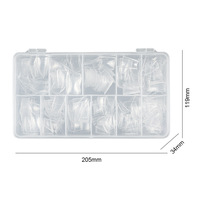 Lot de 504 faux ongles longs en acrylique souple, motif ciel étoilé, pour extension complète, longue tenue