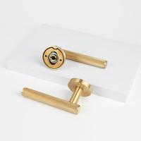 Poignée de porte en laiton massif avec plaque de finition noire mate, levier de verrouillage pour porte intérieure de maison, villa, hôtel