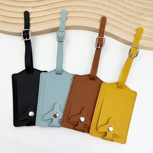 Travel & Promotional <b>ID</b> Holder Luxury Custom Logo PU Luggage <b>Tag</b> Case Soft Wedding Gift Thickened Luggage <b>Tag</b> with Snap Buttons - Product Image 1
