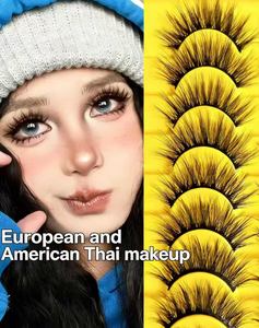 Faux cils épais de luxe léger européens et américains, style œil de chat naturel, cils uniques, style groupe de filles - Product Image 4