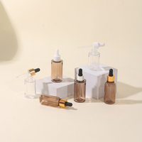 Flacon compte-gouttes PETG à paroi épaisse avec logo personnalisé, vide, transparent, pour sérum et huile, 30ml 45ml 60ml, emballage cosmétique en gros