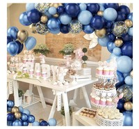 Confettis Ballons Luxueux Joyeux Anniversaire Mariage Macaron Bleu Paillettes DIY Latex Ballon Guirlande Arc Kit ensembles de ballons