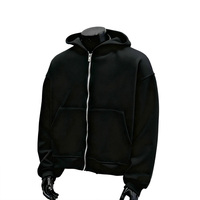 Pull polaire à capuche uni pour homme grande taille, coupe ample, anti-boulochage, imprimé numérique, en polyester/coton 460g, tricoté, sac à dos