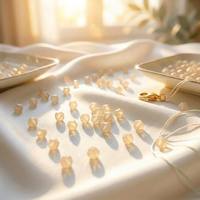 Perles à coudre en verre époxy bicône ultra transparentes de 4 mm, écologiques, durables et élégantes, pour la confection textile et la broderie.