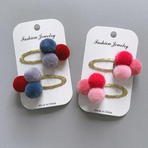 مشابك شعر مصنوعة يدويًا لطيفة من مادة BB للفتيات 5 حلوة الطراز Pom إكسسوارات شعر للأطفال هدايا مفضلة - Product Image 3