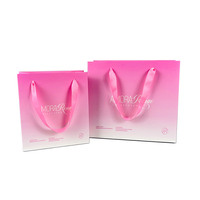 Sacs en papier de shopping de différentes tailles, faits à la main, couleur dégradée rose, avec ruban pour cosmétiques PARFUM