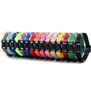 Wholesale Nylon Identification Colorful Whelp Litter Necklace Soft Adjustable Dog Collar ID