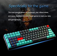 Aflion Standard 100 touches ergonomique multimédia rvb lumière rétro-éclairé Bt filaire double Mode 60% clavier mécanique de jeu Pc