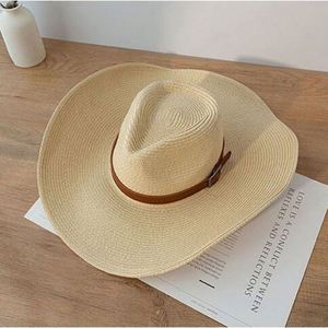 Wholesale Sombrero Mexican <b>Summer</b> Beach100% Paper Wide Brim Straw Fedora <b>Hats</b> <b>Men</b> Straw Cowboy <b>Hats</b> - Product Image 6