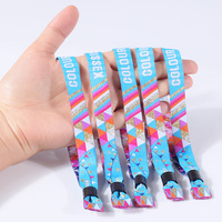 Bracelet en satin personnalisé JINRUI avec fermoir pour concert - Matériau polyester, jetable, avec logo personnalisé, pour billet d'entrée de festival et d'événement