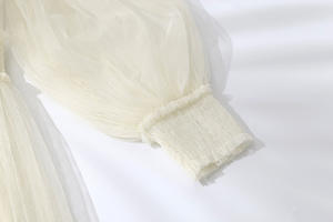 Neuheiten Frauen Spitze Blumen kleid Gaze Laterne Ärmel Voile Langes Kleid Weiblich Retro Haken Prinzessin Kleid 2-teiliges Set - Product Image 4