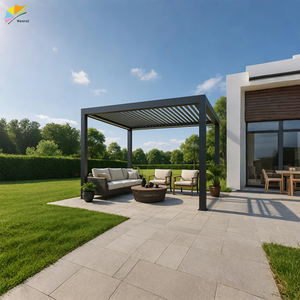 Taille personnalisée <span class=keywords><strong>5x4</strong></span> 4x3 6x4 6x3 3x3 3x4 6x4 6x4m 3x6m 4x3m Gazebo bioclimatique en aluminium <span class=keywords><strong>Pergola</strong></span> à lamelles d'extérieur - Product Image 4