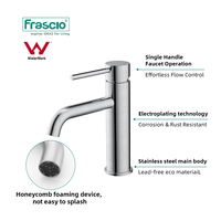 Robinet de lavabo monté sur pont Frascio robinet de lavabo de salle de bain moderne monotrou robinet d'eau de luxe moderne pour salle de bain d'hôtel