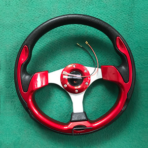 Volant de course 13 pouces 320 mm en PU, 3 branches, noir, argent, rouge, bleu, or, usage général - Product Image 3