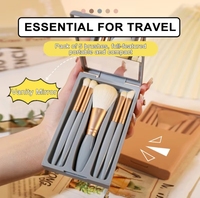 Ensemble de pinceaux de maquillage miniatures roses à étiquette privée, très vendus, taille voyage, outils cosmétiques professionnels doux, logo personnalisé OEM