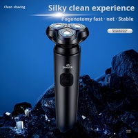 Rasoir électronique 4-en-1 étanche et rechargeable par USB pour hommes Tondeuse à barbe rotative Rasoir électrique pour le visage