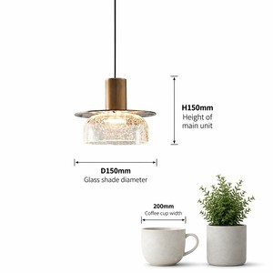 Lustre suspendu Art Déco antique en verre doré, à hauteur réglable, à économie d'énergie, avec abat-jour E26, pour salon, maison, <span class=keywords><strong>mariage</strong></span> - Product Image 3