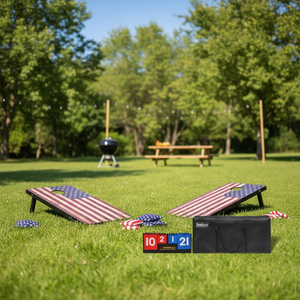 Jeu <span class=keywords><strong>de</strong></span> Cornhole en bois <span class=keywords><strong>pour</strong></span> l'extérieur, motif drapeau américain, idéal <span class=keywords><strong>pour</strong></span> la plage et la <span class=keywords><strong>pelouse</strong></span> - Grande Vente - Product Image 3