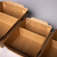 Boîte alimentaire isotherme grande capacité en papier kraft, 500 ml, avec compartiments, idéale pour les plats à emporter – Nouveauté très demandée