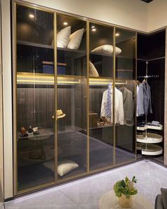 Mobilier de chambre à coucher design moderne, dressing en bois portable et réglable avec porte en bois massif pour usage domestique - Product Image 3