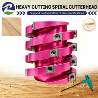 Tête de coupe hélicoïdale robuste toutes tailles, lame de raboteuse en aluminium haute résistance à l'usure pour machines à bois
