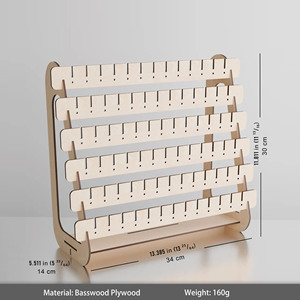Laser cắt đa-tier đồ trang sức tổ chức có thể tháo rời bằng gỗ Rack hiển thị thủ công hiển thị phụ kiện gỗ Bông tai hiển thị đứng - Product Image 3