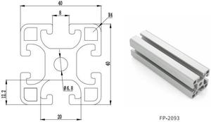 Profilé de bar de cuisine en aluminium <span class=keywords><strong>40x40</strong></span> pour l'industrie lourde, profil T-Slot 8, extrusion durable et anti-corrosion en alliage d'aluminium - Product Image 2