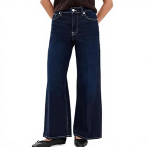 Pantalones Vaqueros de Mezclilla de Pierna Recta para Mujer, Corte Medio, Lavado Medio, Ajuste Regular, Estilo Casual Vintage, Ecológicos, de Poliéster/Algodón - Product Image 4