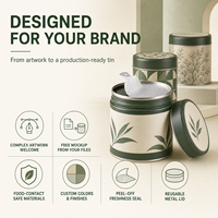 Boîte en métal personnalisée pour matcha 30g avec opercule pelable, réutilisable, qualité alimentaire, pour emballage de poudre de thé