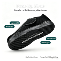 Chaussures orthopédiques post-opératoires OEM larges, réglables, légères, respirantes, antidérapantes et confortables pour diabétiques