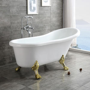 Vintage Luxury <strong>Cast</strong> <strong>Iron</strong> Gold Clawfoot Acrylic Freestanding <strong>Bathtub</strong> - Product Image 5