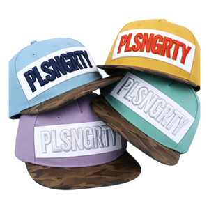 قبعة سناب باك من DAZU بتصميم هيب هوب مخصص مع تطريز ثلاثي الأبعاد وحروف بارزة وحافة بنمط التمويه الوردي وتطريز بلونين - Product Image 1