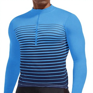 Maillot de cyclisme unisexe à manches longues en polaire thermique respirant et à séchage rapide, personnalisable par sublimation, 100 % polyester, avec fermeture éclair, pour la route - Product Image 4
