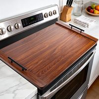 Planche à découper en bois avec poignées, couvercle de cuisinière, plateau de service décoratif en bois, couvercle d'évier de cuisine, planche à découper pour comptoir