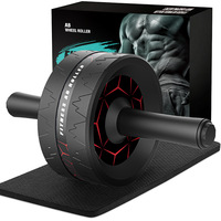 Rouleau abdominal de fitness avec genouillère en EVA, largeur 76 mm, en TPR surmoulé, pour l'entraînement de la force du tronc, idéal pour la maison et la salle de sport